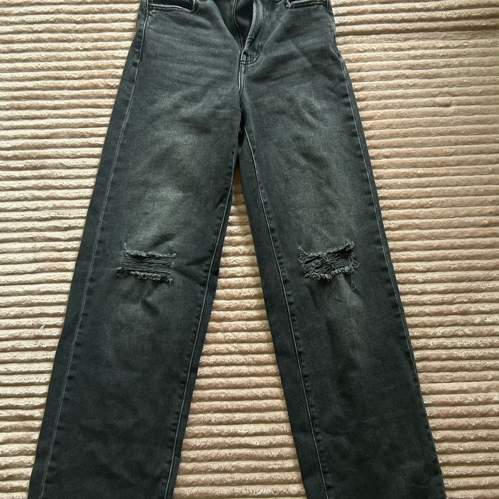 Classic Black Distressed Women's Flare Jeans